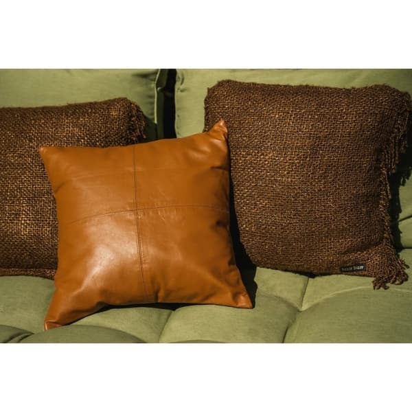 Rootz Four Panel Läderkuddfodral - Camel - Läderkuddfodral - Kuddfodral - Chic Style - 40cm x 40cm
