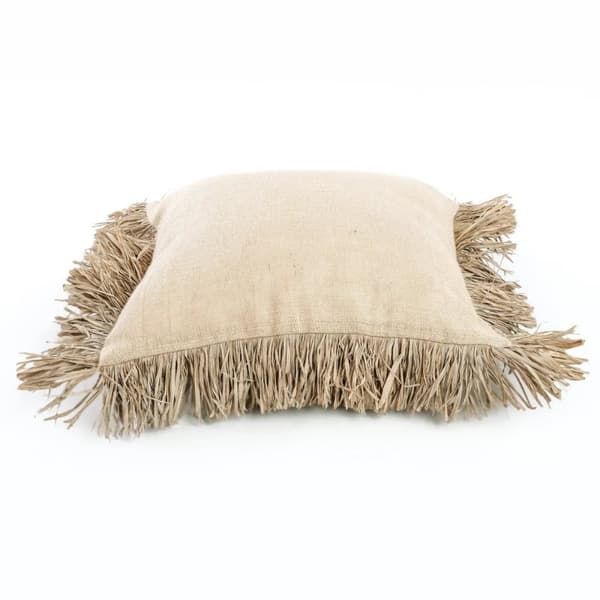 Rootz Jute Bonita Kuddfodral - Naturlig Raffia - Neutral dekor - Holiday Vibes - 60cm x 60cm x 2cm