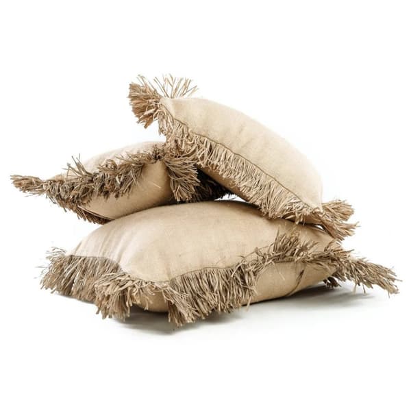 Rootz Jute Bonita Kuddfodral - Naturlig Raffia - Neutral dekor - Holiday Vibes - 60cm x 60cm x 2cm