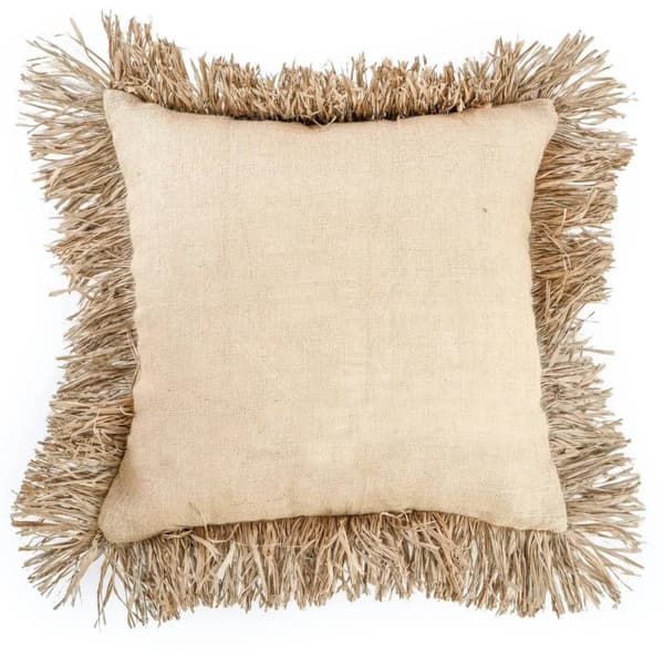 Rootz Jute Bonita Kuddfodral - Naturlig Raffia - Neutral dekor - Holiday Vibes - 60cm x 60cm x 2cm