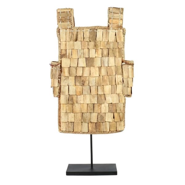 Rootz The Warrior på stativ - Konstverk - Skulptur - Buffalo Bone - Unikt mittpunkt - 10 cm x 40 cm x 80 cm