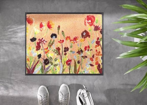 Paillasson Vildblommor smutsavvisande matta tvättbar i olika storlekar tvätt+tork design