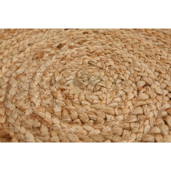 Rootz Jute -matto - pyöreä matto - kudottu matto - kutsuva ilmapiiri - 80 cm - käsin kudottu intialainen käsityö - luonnollinen vankka rakenne