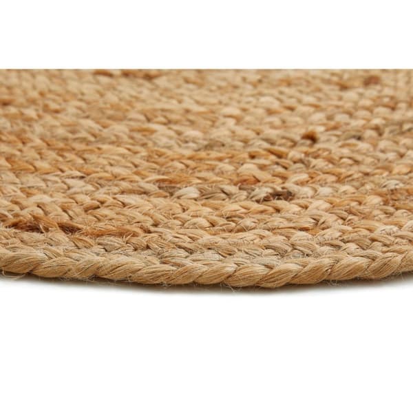 Rootz Jute -matto - pyöreä matto - kudottu matto - kutsuva ilmapiiri - 80 cm - käsin kudottu intialainen käsityö - luonnollinen vankka rakenne