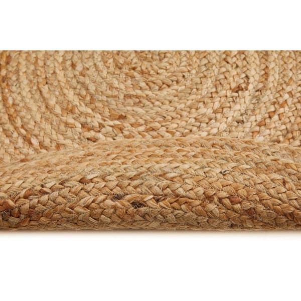 Rootz Jute -matto - pyöreä matto - kudottu matto - kutsuva ilmapiiri - 80 cm - käsin kudottu intialainen käsityö - luonnollinen vankka rakenne