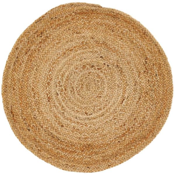 Rootz Jute Carpet - Round Rug - Woven Mat - Inviterende atmosfære - 80 cm - Håndvævet indisk håndværk - Naturlig robust struktur