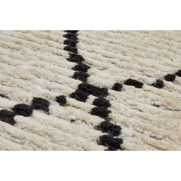 Rootz Shaggy -matto reunoilla - beige matto - pehmeä polyesterimato - ylellinen mukavuus - 170 x 120 x 2,1 cm