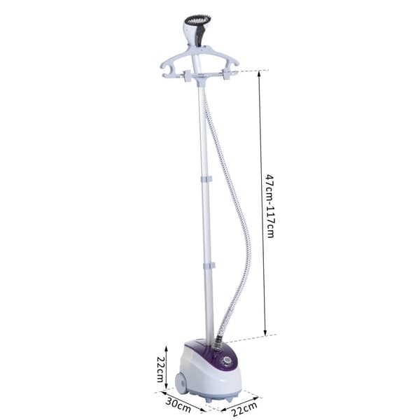 Rootzin pystysuuntainen höyrylaiva ja höyryrauta - vaatteet Ironing - vaatehöyrylaiva - 1,8 litran säiliö - 1800W - 30 g/min - 22x30x22cm - teleskoopp