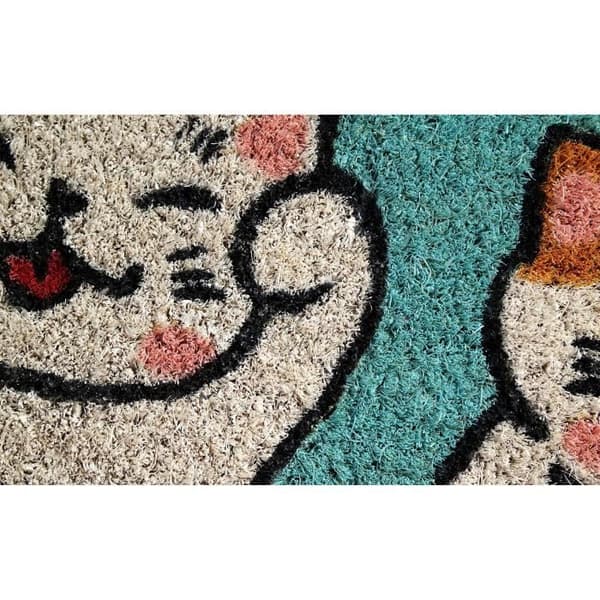 Kokosmatta blekt katter 40x60cm