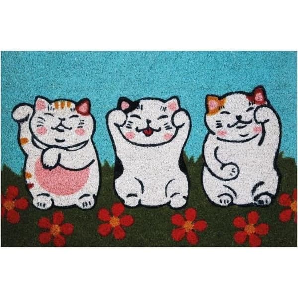 Kokosmatta blekt katter 40x60cm