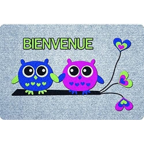 Tapis greyflock ugglor välkomna 40x60cm