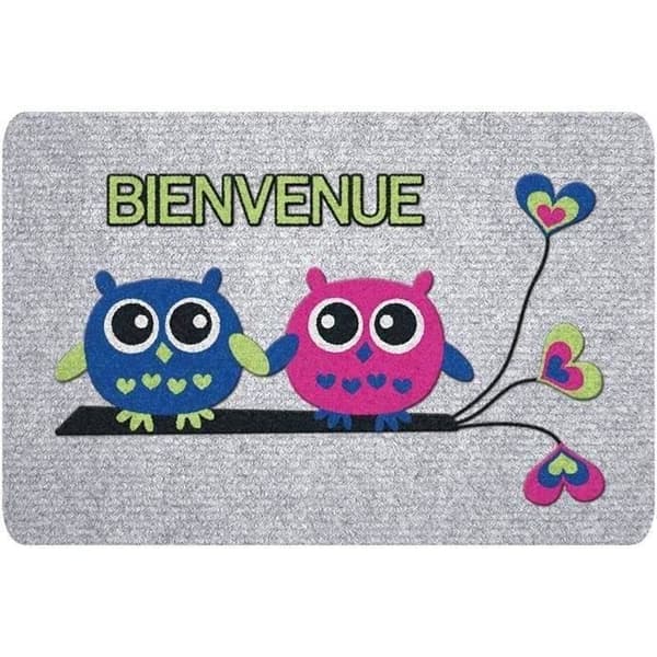 Tapis greyflock ugglor välkomna 40x60cm