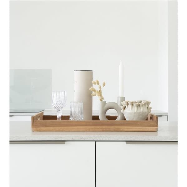 Rootz Faro Tray - Servering Tray - Display Tray - Rustic Teak Wood Charm - 58 cm x 38 cm x 7cm