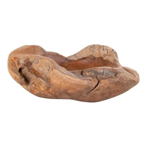 Rootz Rio Bowl - Käsintehty Teak Bowl - Orgaaninen muoto - Ainutlaatuinen muotoilu - Luonnollinen kauneus - Ø20x8 cm