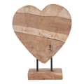 Miniatyrbild 3 av 3: Rootz Almada Heart Teak Sculpture - Decorative Wood Art - Rustic Décor - Lägger till värme - 25x9x30 cm