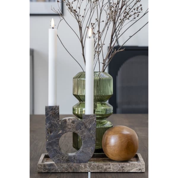 Rootz Green Glass Vase - Decorative Vase - Modern Glass Vase - Lägger till elegans - Ø12x25 cm