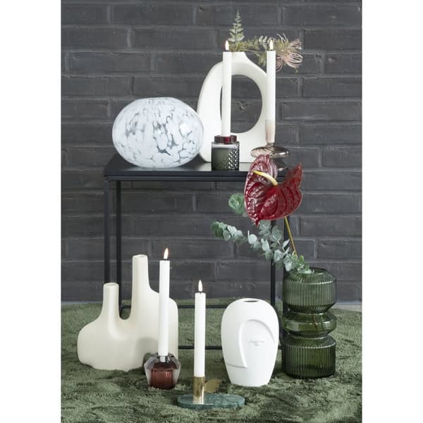 Rootz Green Glass Vase - Decorative Vase - Modern Glass Vase - Lägger till elegans - Ø12x25 cm