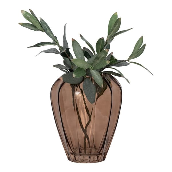 Rootz Brown Glass Vase - Decorative Vase - Elegant Home Décor - Classic Style - Ø22x29 CM
