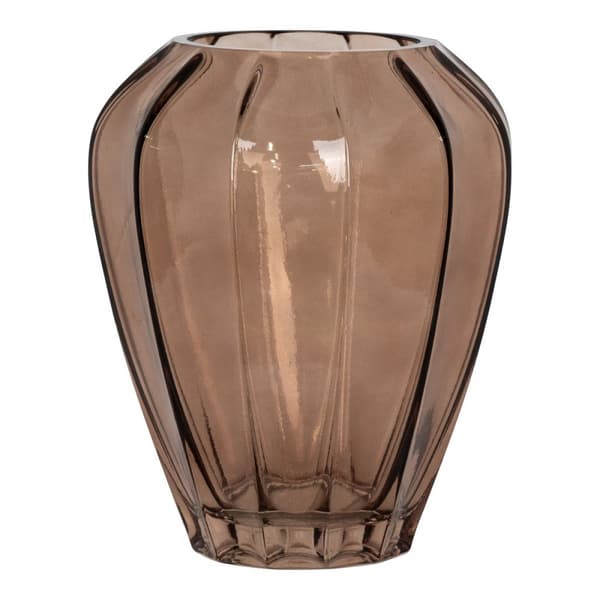 Rootz Brown Glass Vase - Decorative Vase - Elegant Home Décor - Classic Style - Ø22x29 CM
