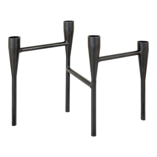 Rootz Black Steel Candle Holder - Centerpiece - Modern Decor - Geometric Design - Skapar elegant atmosfär - 15x28x21 cm