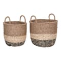 Pikkukuva 1 / 6: Rootz Lima Seagrass -korikorisarja - koristeelliset korit - säilytyskorit - luonnollinen tyyli - 28x28x28cm & 33x33x31cm