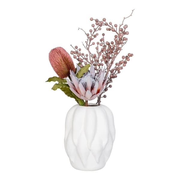 Rootz Ceramic Vase - Beige Vase - Ceramic Pottery - Elegant Decor - 19.5x19.5x26 cm