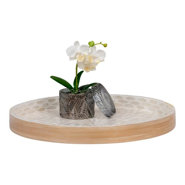Rootz Bambu -bricka - serveringsfack - Dekorativt bricka - miljövänligt - 40 cm x 40 cm x 3,5 cm beige