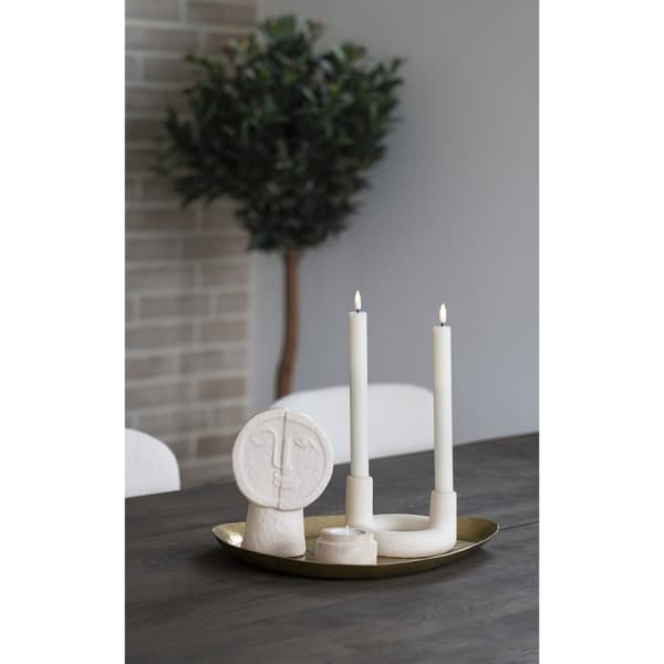 Rootzin keraaminen kynttilänjalka - pyöristetty muotoilu - moderni aksentti - tyylikäs kodinsisustus - Ø13x8.5cm