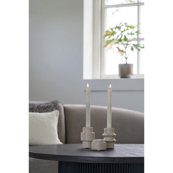 Rootz Tealight Holder -sarja - Travertine -kynttilänjalka - luonnonkivi - 7cm x 7cm x 4,5 cm - tyylikäs kodinsisustus