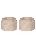 Pikkukuva 7 / 8: Rootz Tealight Holder -sarja - Travertine -kynttilänjalka - luonnonkivi - 7cm x 7cm x 4,5 cm - tyylikäs kodinsisustus