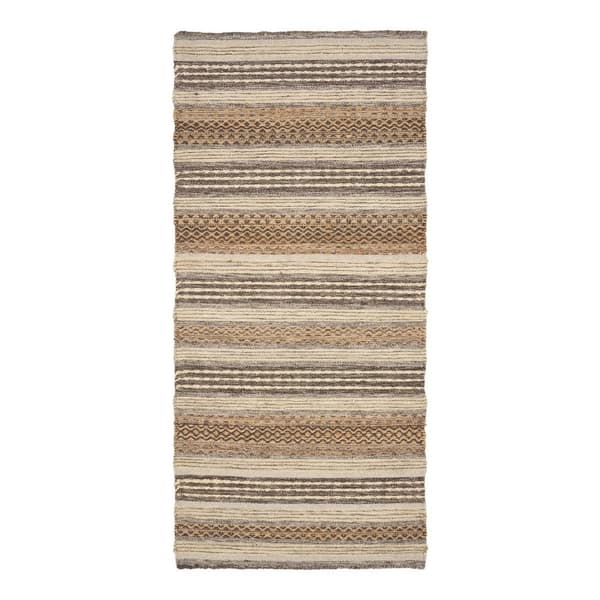 Rootzin käytävä juoksija - käsin kudottu matto - luonnollinen/norsunluu - juutti villasekoitus - lisää lämpöä - 80 cm x 180cm