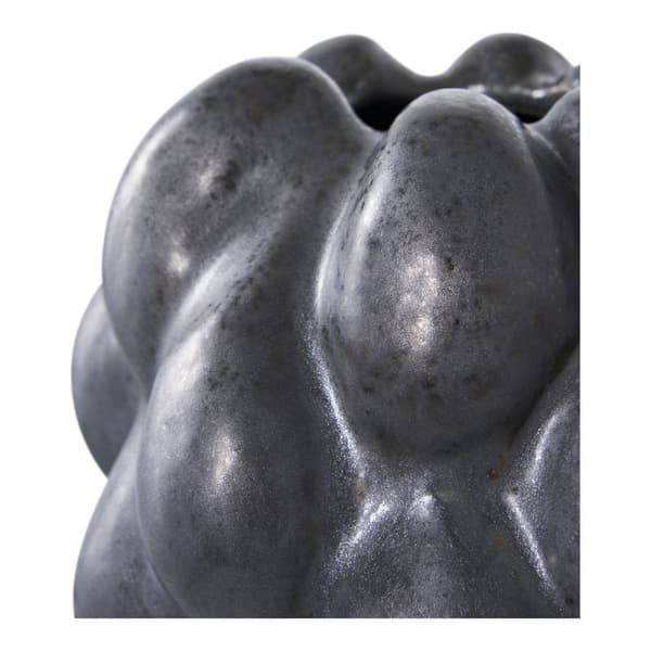Rootz Black Ceramic Vase - Dekorativ vas - Flower Holder - Förbättrar Décor - 14cm x 15 cm x 19 cm