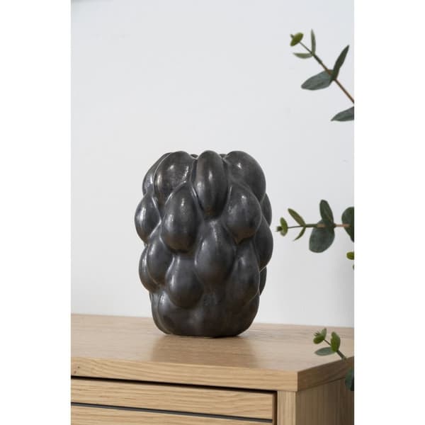 Rootz Black Ceramic Vase - Dekorativ vas - Flower Holder - Förbättrar Décor - 14cm x 15 cm x 19 cm