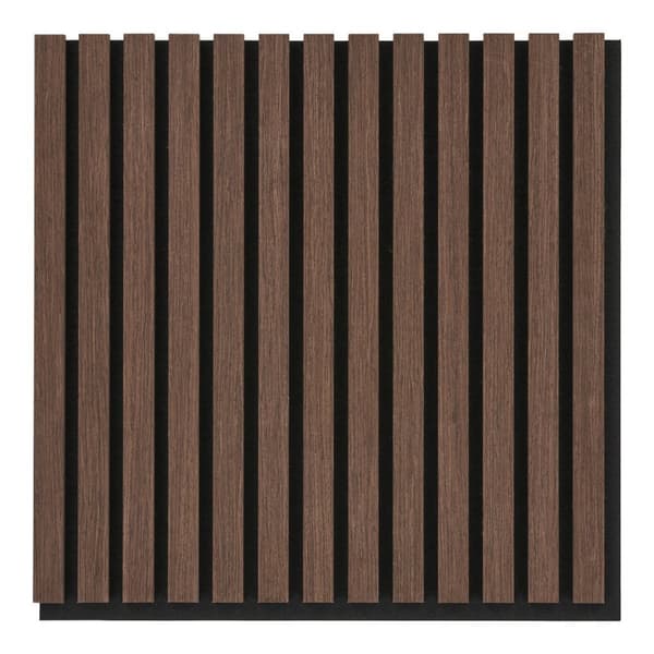 Rootz -akustinen paneeli - puuviilu - pähkinäinen ulkonäkö - äänen absorptio - 52 cm x 52 cm x 2,2 cm