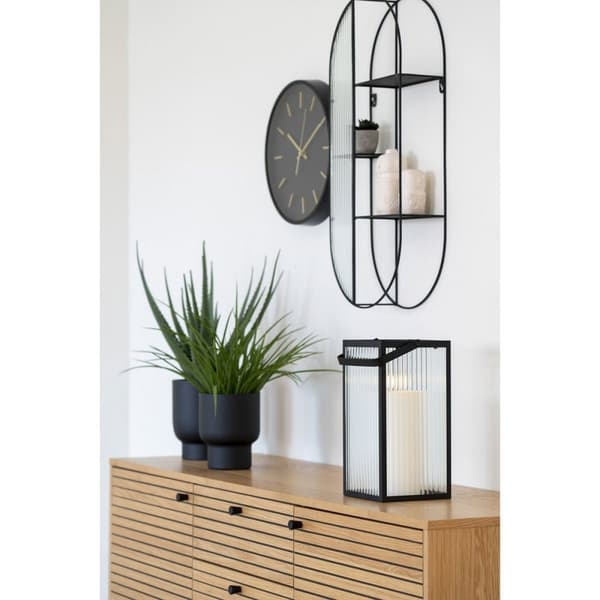 Rootz Black Metal/Glass Lantern - Candle Holder - Dekorativ ljus - Stylish Design - 15 cm x 15 cm x 30 cm