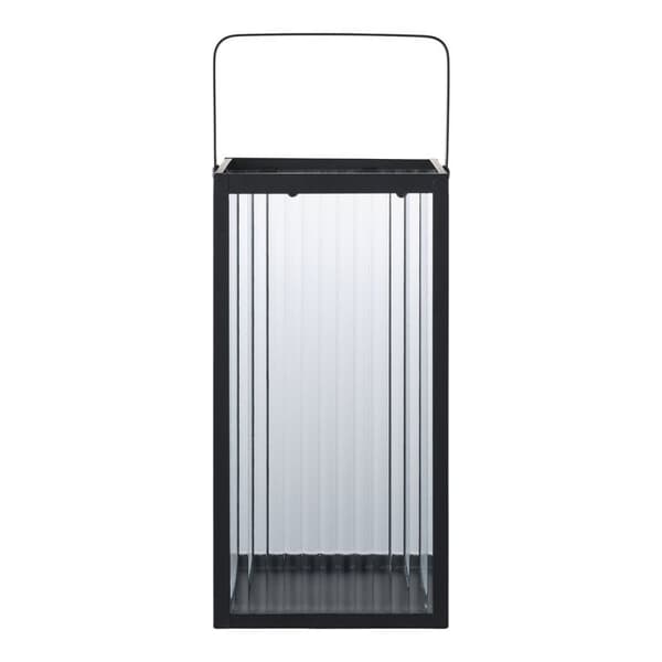 Rootz Black Metal/Glass Lantern - Candle Holder - Dekorativ ljus - Stylish Design - 15 cm x 15 cm x 30 cm