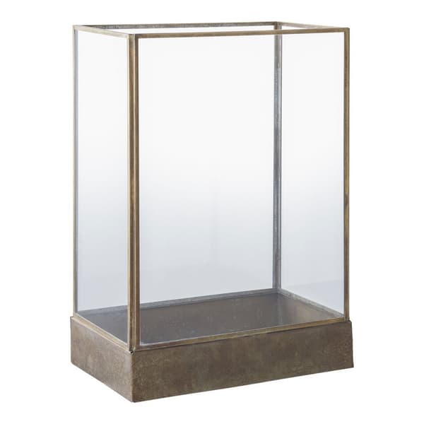 Rootz Metal/Glass Lantern - Antique Brass Look - Dekorativt ljus - Hem Accent - 15 cm x 36,5 cm x 25 cm