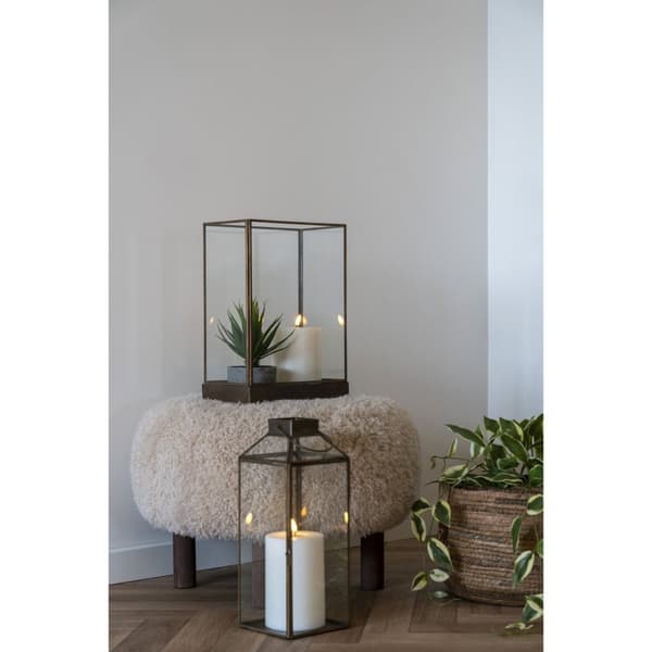 Rootz Metal/Glass Lantern - Antique Brass Look - Dekorativt ljus - Hem Accent - 15 cm x 36,5 cm x 25 cm