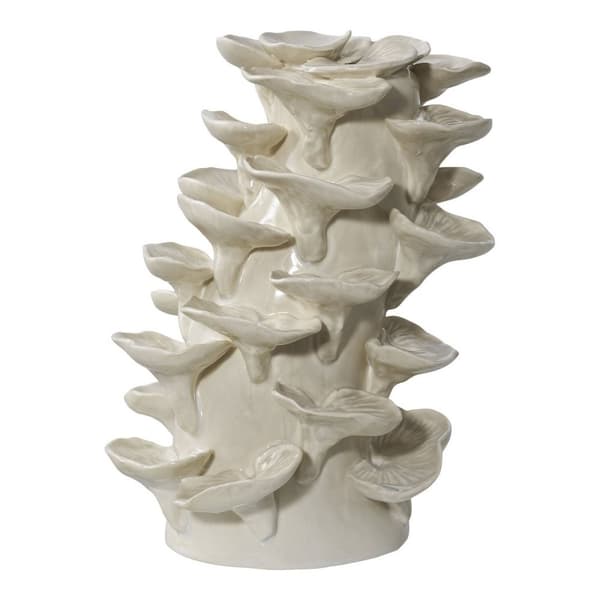 Rootz keramisk dekoration - keramisk skulptur - beige prydnad - stilfull heminredning - 18 cm x 15 cm x 24 cm