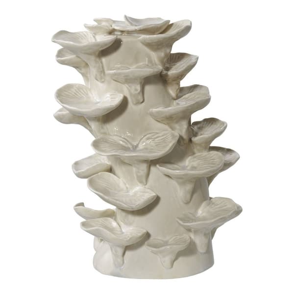 Rootz keramisk dekoration - keramisk skulptur - beige prydnad - stilfull heminredning - 18 cm x 15 cm x 24 cm