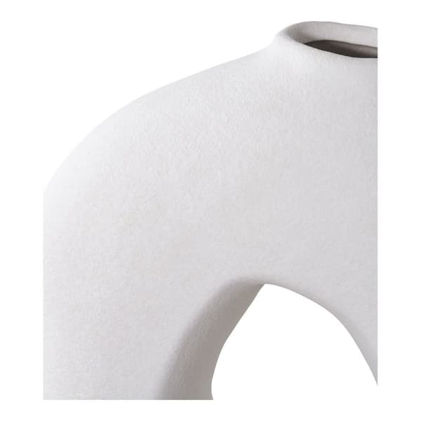 Rootz keramisk vit vas - dekorativ - elegant - förbättrar dekor - 24x10,5x27,8 cm