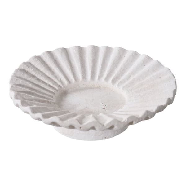 Rootz Candle Holder Set of 2 - Cement Holder - White Ceramic Holder - Stylish Decor - 11.12cm x 11.12cm x 4.37cm