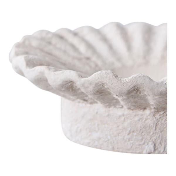 Rootz Candle Holder Set of 2 - Cement Holder - White Ceramic Holder - Stylish Decor - 11.12cm x 11.12cm x 4.37cm