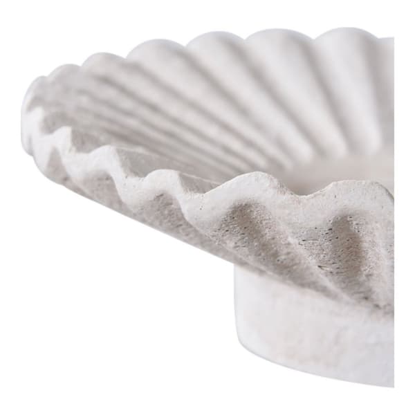 Rootz Candle Holder Set of 2 - Cement Holder - White Ceramic Holder - Stylish Decor - 11.12cm x 11.12cm x 4.37cm