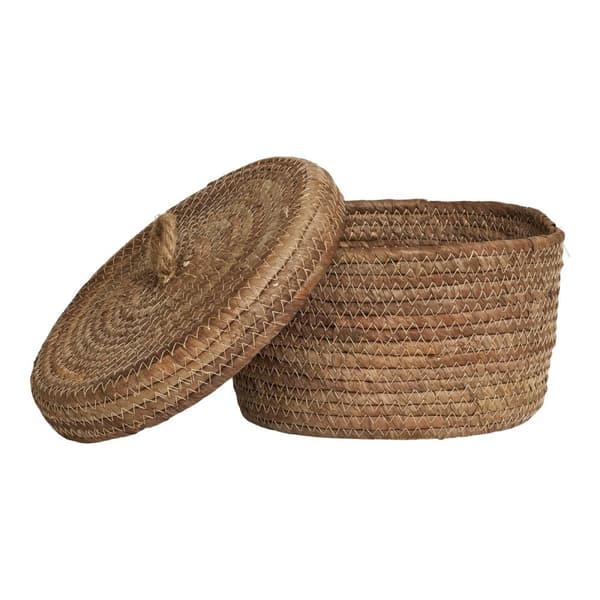 Rootz Natural Banana Leaf Baskets - SEAGRASS LAGRING Korgar - Handvävda dekorativa korgar - 2124 cm x 2124 cm x 1416 cm