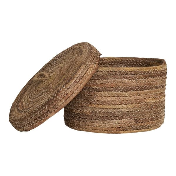 Rootz Natural Banana Leaf Baskets - SEAGRASS LAGRING Korgar - Handvävda dekorativa korgar - 2124 cm x 2124 cm x 1416 cm