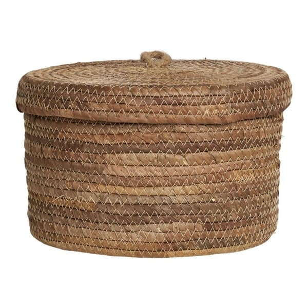 Rootz Natural Banana Leaf Baskets - SEAGRASS LAGRING Korgar - Handvävda dekorativa korgar - 2124 cm x 2124 cm x 1416 cm