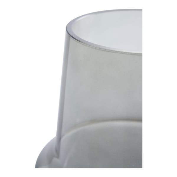 Rootz Glass Vase - Smoked Grey Glass Decor - Flower Holder - Elegant Design - Ø15cm x 19cm