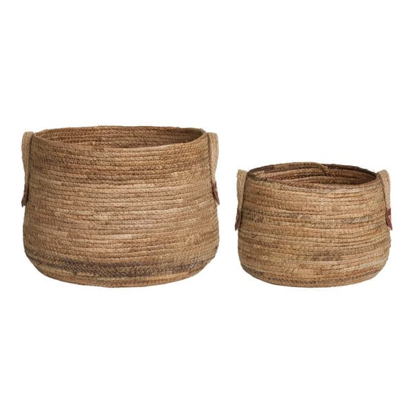 Rootz bananblad naturliga korgar - dekorativ förvaring - vävda containrar - miljövänligt - 30,54 cm x 30,54 cm x 21,53 cm