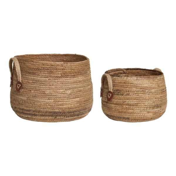 Rootz bananblad naturliga korgar - dekorativ förvaring - vävda containrar - miljövänligt - 30,54 cm x 30,54 cm x 21,53 cm